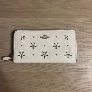 Coach Cream Wallet with Floral Design
